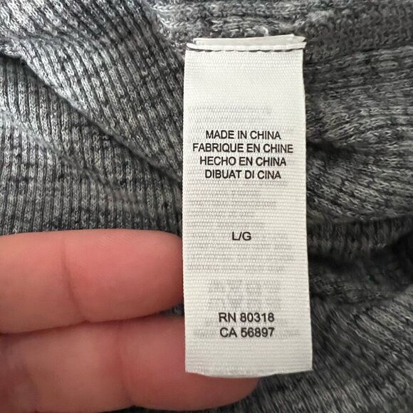 Lucky Brand Mens Polo Shirt Pullover Large Gray 1/4 Button Thermal Henley Cotton - Picture 9 of 13